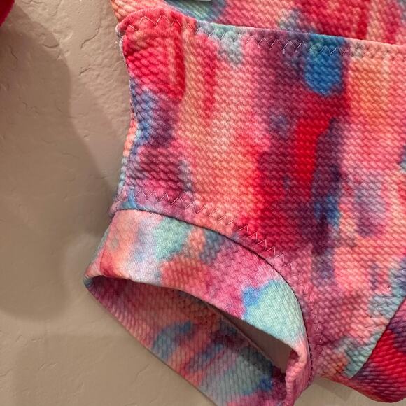 Summer Sky Pink Tie Dye Ruffle Bikini Swim - Picture 6 of 10